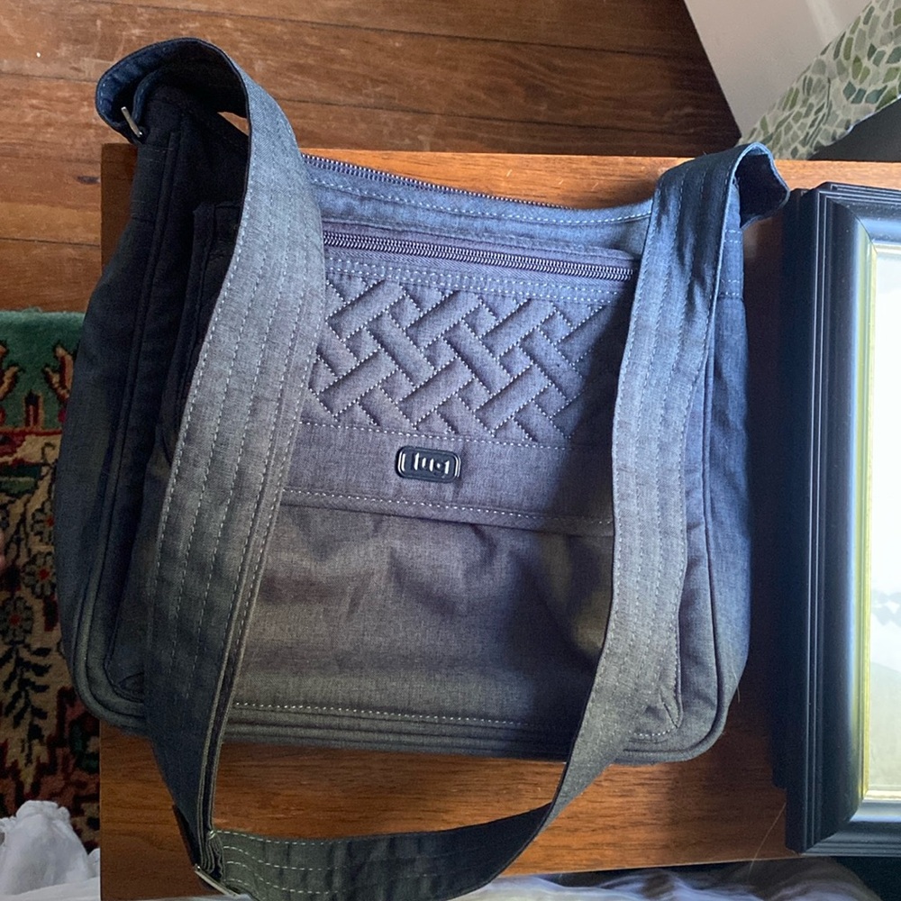 Dark Blue Lug Crossbody “Hopscotch” Shoulder Bag